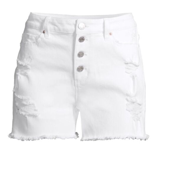 White Denim Shorts - Picture 1 of 8